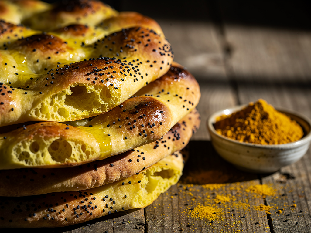 Шеф Sami Tamimi раскрыл технологию быстрых левантийских лепешек с куркумой и нигеллой